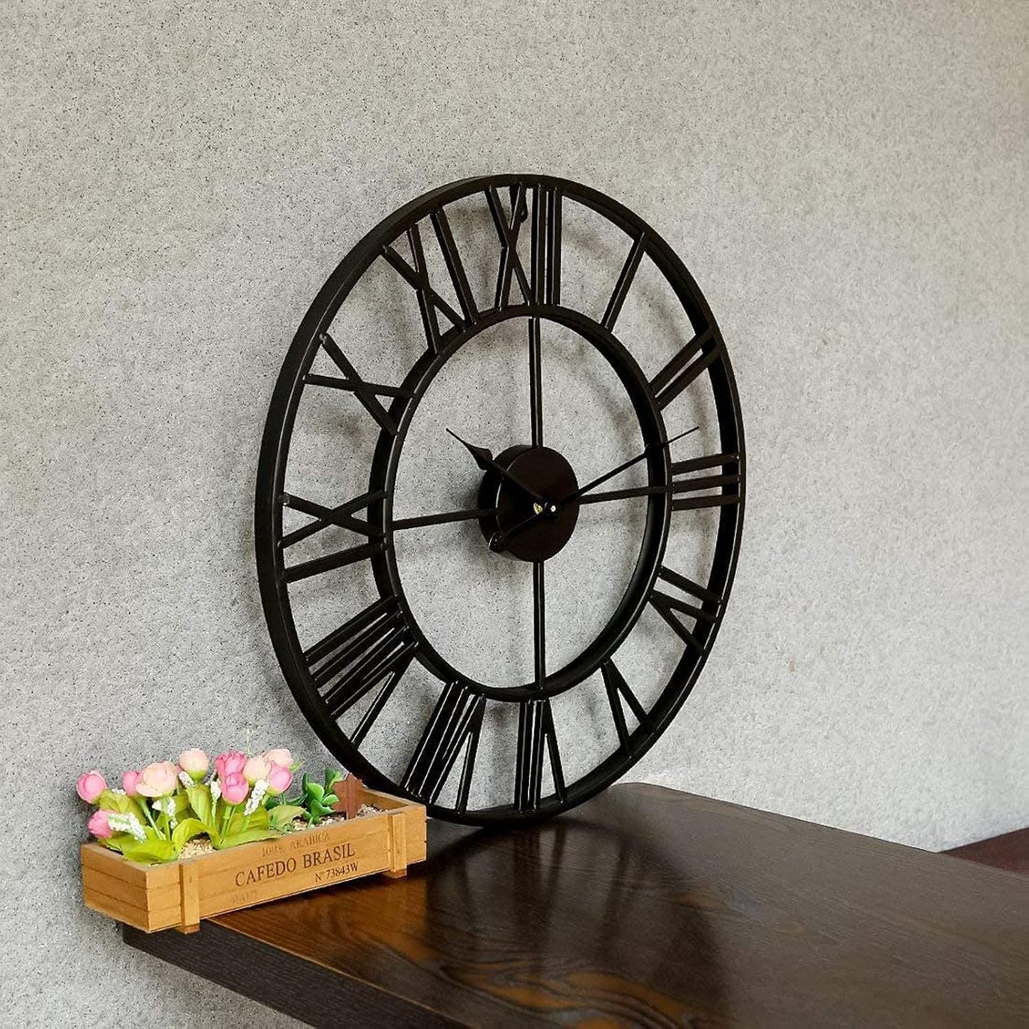 Wall Clock,Outdoor Garden Classic Vintage Wall Mounted Clock Large Weatherproof with Roman Numerals, Diter 40CM