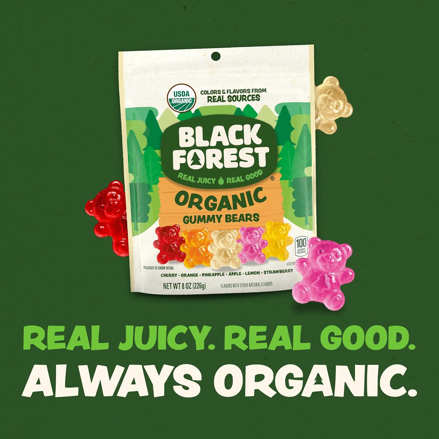 Black Forest Organic Gummy Bears Candy, 8 Ounce Bags (Pack of 6)