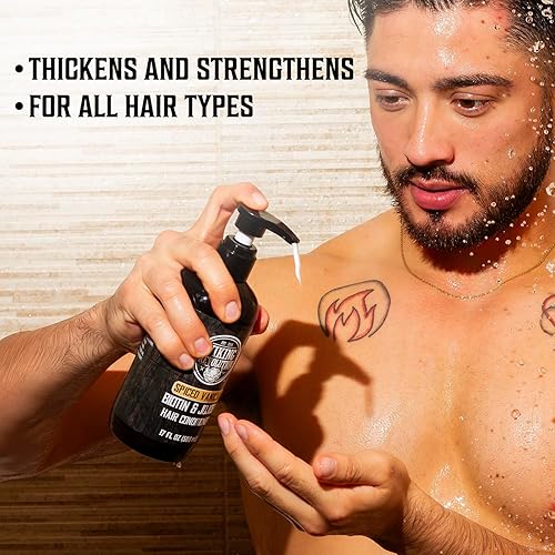 Miniatura 2 de Viking Revolution Sweet Tobacco - Juego de champú y acondicionador para hombre con biotina y aceite de jojoba, champú natural para el cabello y