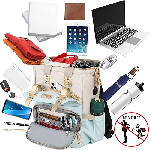 Miniatura 2 de Mochila para laptop para mujer, doctor profesor, universidad, escuela, estudiante, trabajo, bolsa de hombro, mochila aprobada por aerolíneas de