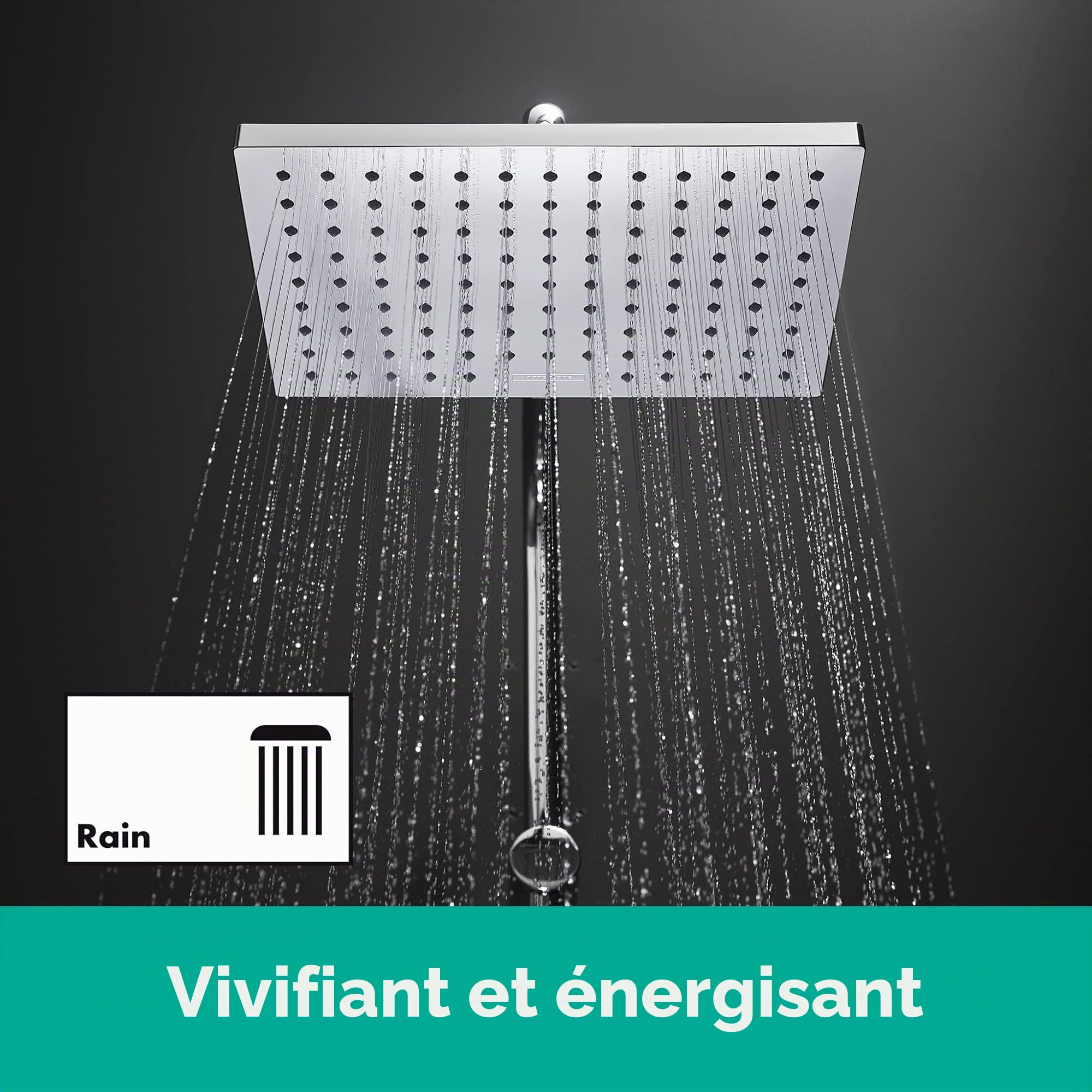 hansgrohe colonne de douche Vernis Shape, avec mitigeur thermostatique de baignoire, douche de tête 230 x 170 mm avec 1 jet, chromé, 26284000
