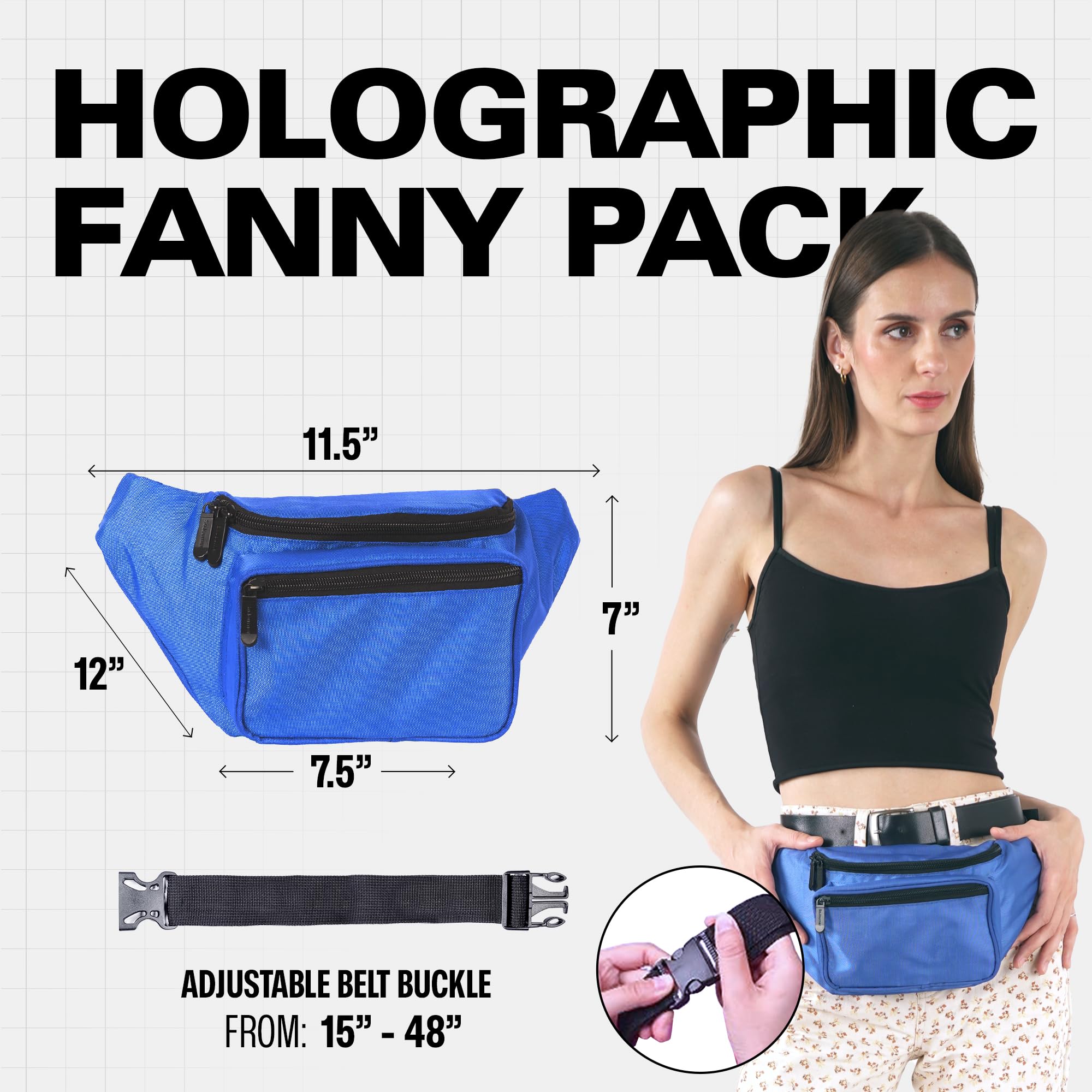 Black Fanny Pack Belt Bag I Mens Fanny Packs for Women Fashionable - Crossbody Bag Bum bag Waist Bag Waist Pack - Hands Free for Hiking, Halloween, Running, Travel, Waterproof and more