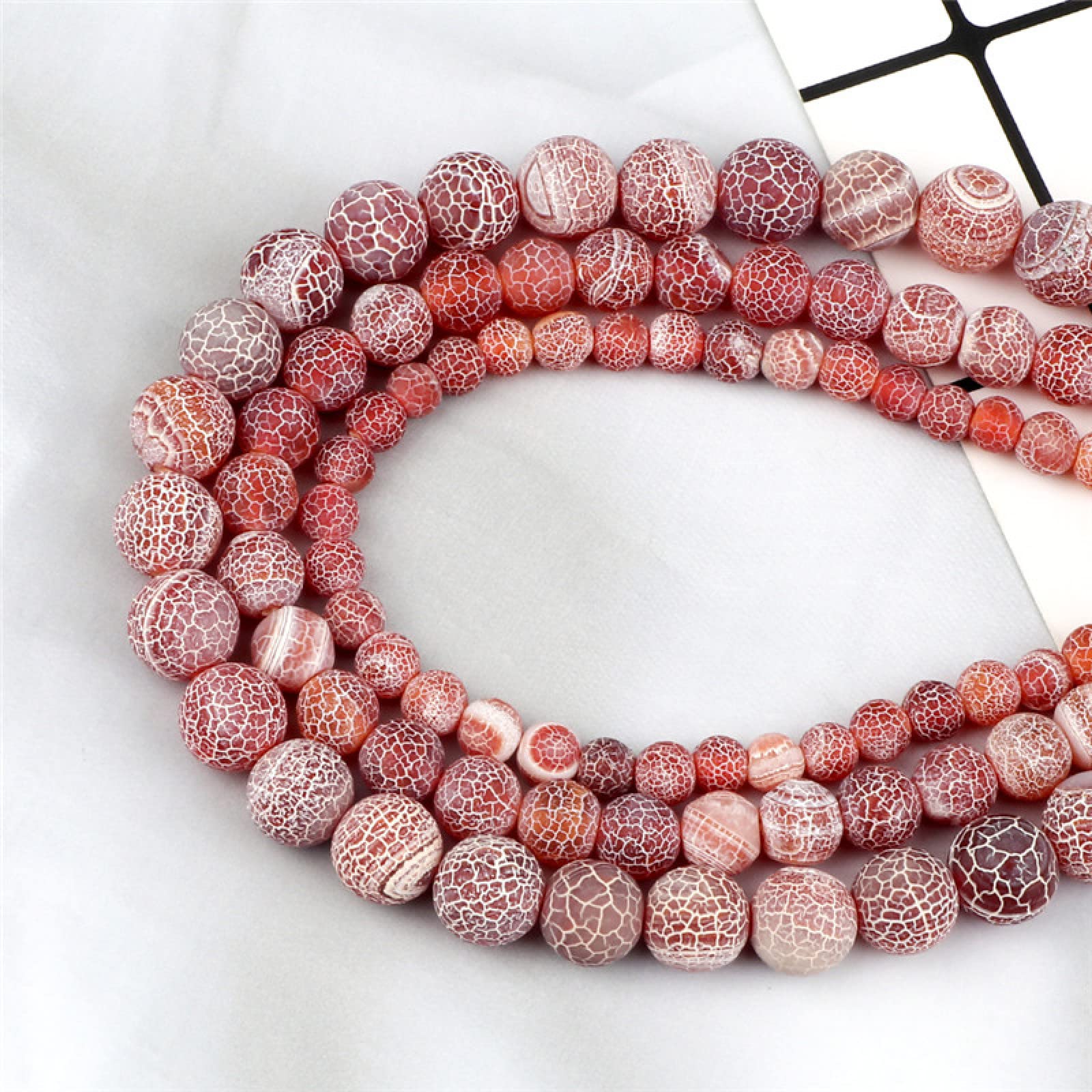 Perline In Pietra Naturale Ragnatela 8mm – 45 Pezzi, Foro 1,5mm, Per Gioielli Fai Da Te, Non Lucidate - 2