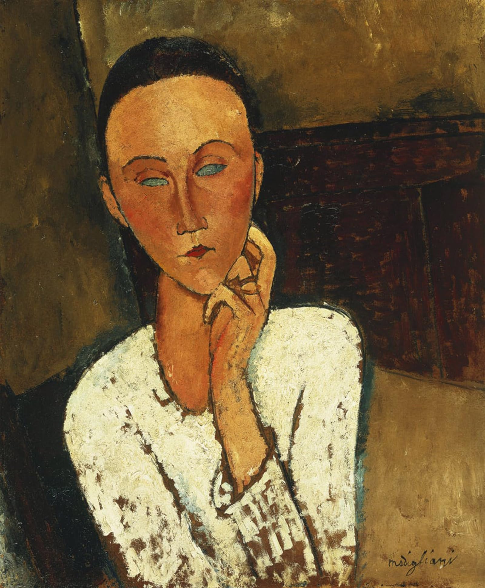 SERENDIPITP Abstract Painting Mural Print Picture Wall Decor Painting Lunia Czechowska by Amedeo Modigliani Vintage Wall Artwork for Home Decor 60x90cm