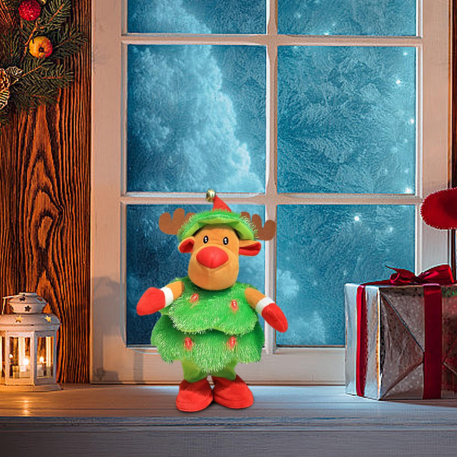 Giocattolo Pupazzo di Neve Natale Musicale Interattivo a Batteria | Bambola di Peluche Natalizia per Casa, Ufficio, Soggiorno, Camera da , Festa, Interno Auto, Appartamento
