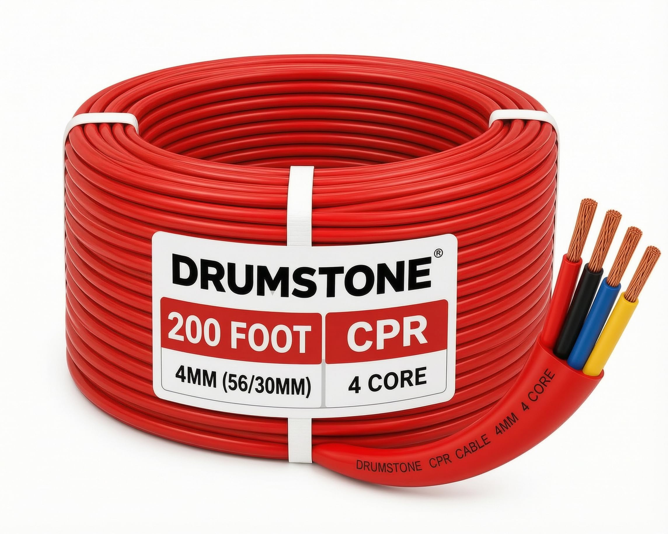 Drumstone 200 Foot CPR Cable 4MM (56/30MM) 4 Core Copper Electrical Wire Durable PVC Insulated Cable for Indoor Electrical Wiring Projects-image-14