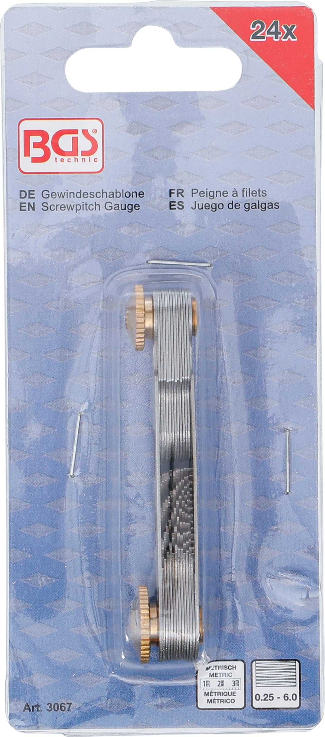 BGS 3067 Contafiletti 24 lame metrico 0,25-6,00 mm