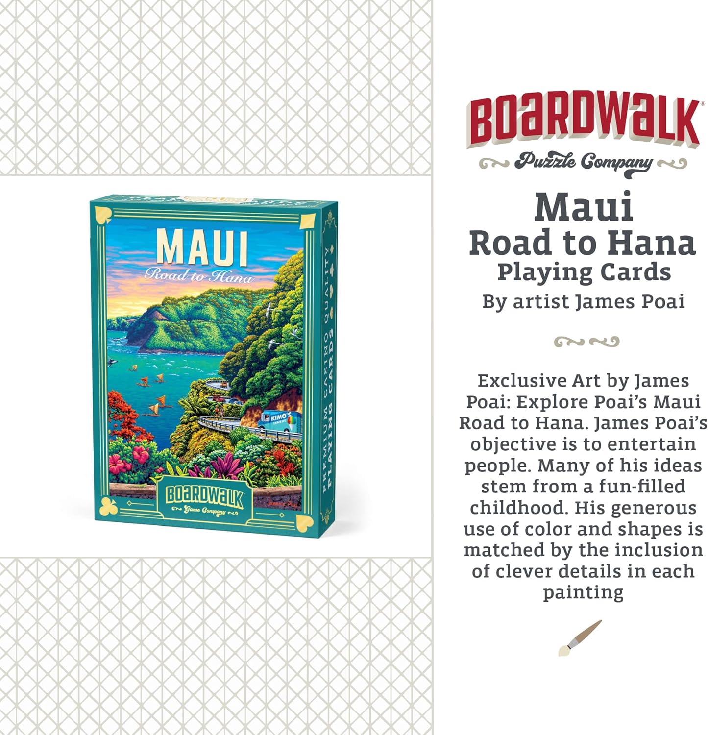 Boardwalk Puzzles Premium Featherlight Unique Playing Cards, Fun Themed Deck for Home and Travel | Maui Road to Hana