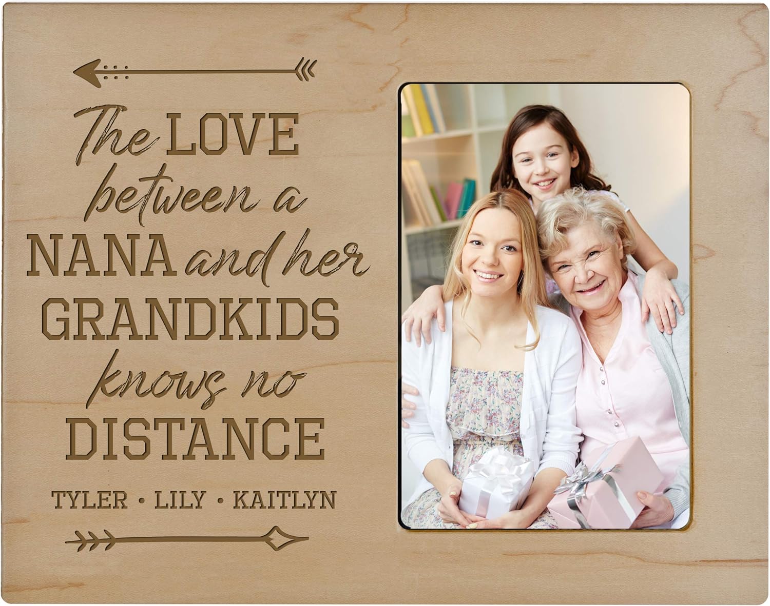LifeSong Milestones Personalized Grandmother Gift The Love Between A from Grandson, Nephew, Granddaughter, Grandchildren Vertical Frame 4”x6” Photo Measures 8”x10” (Ivory)