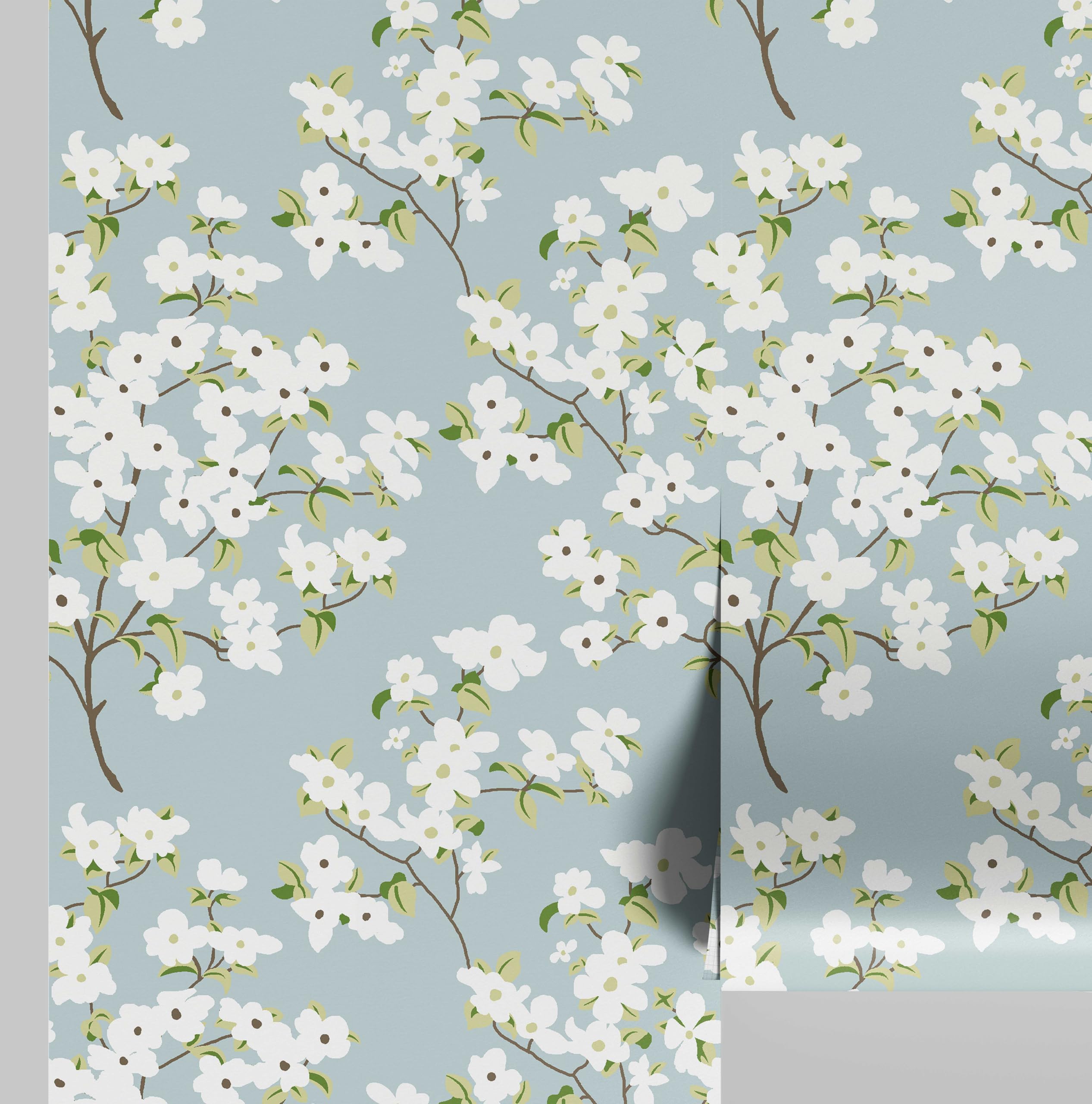 Papier peint vinyle autocollant amovible floral pour rénover placard et salle de bain