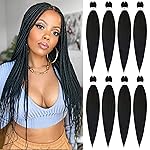 Beyond Beauty Braiding Hair pre stretched, Braids Synthetic Fiber Ombre Yaki Texture, Natural Easy Twist Braids Crochet Hair Hot Water Setting hair extensions