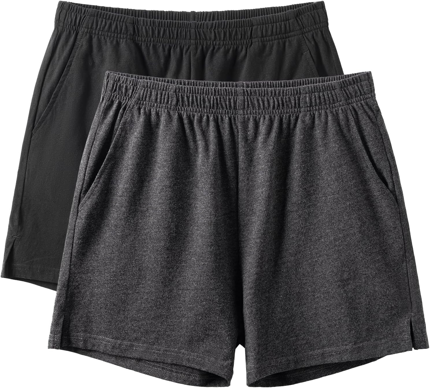 AMY COULEE Mens Lounge Shorts 4 inch Pajama Lightweight Cotton Sleep Bottoms with Pockets