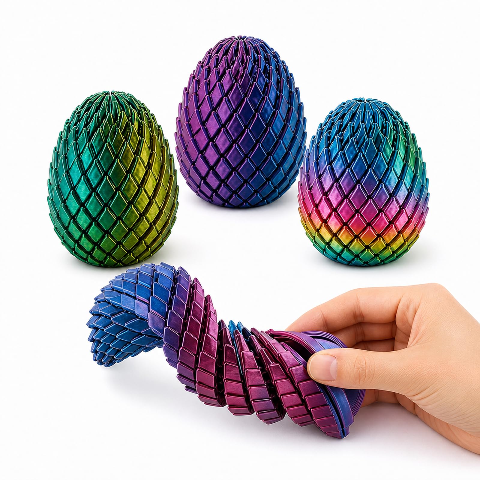 Buuraqq 3PCS Dragon Egg Twist Prop 3D Printed Item for Desk