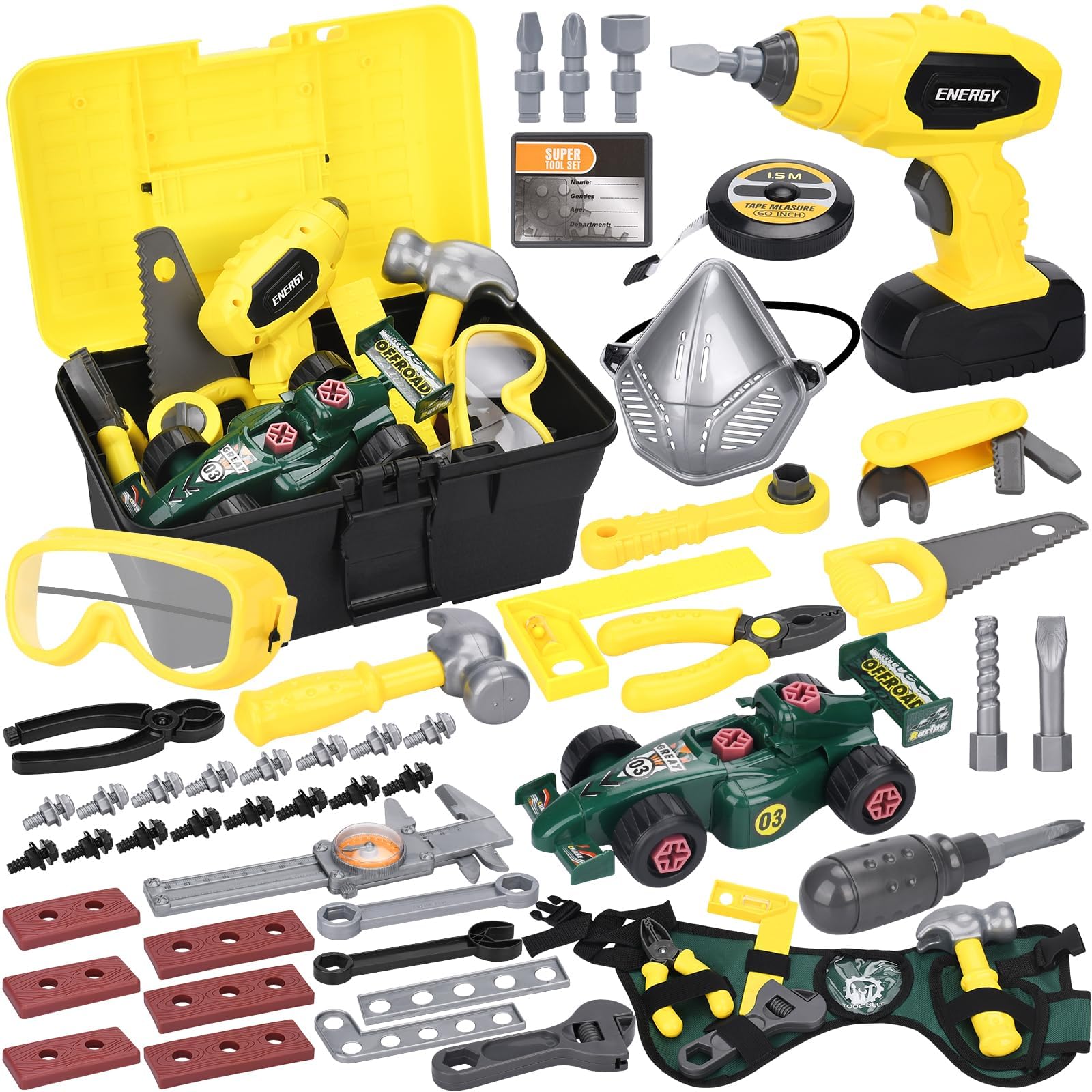 UCAMP Tools Toy with Electric Drill Toy 83 Pieces, Tool Box Toys,Toy Tools Building Set,Educational Games for Boys Girls 3 4 5 6 7 8 Years Old