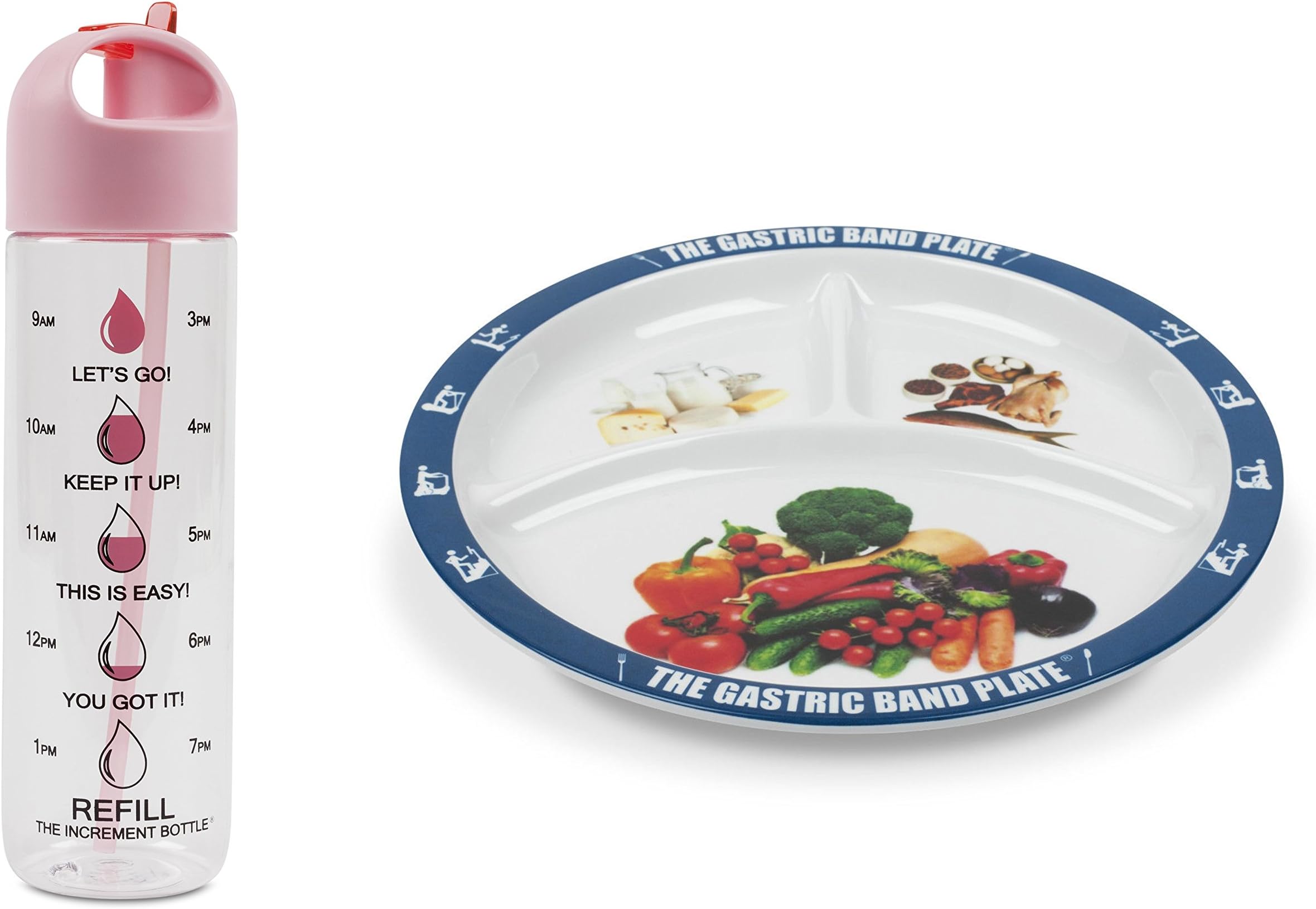 The Gastric Band Plate Increment Bottle Pink Basilica Diet Slimming Weight Loss Set
