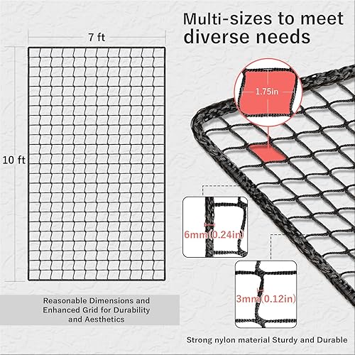 Miniatura 2 de Storgem Baseball Softball Backstop Nets, Sports Netting, Sports Barrier Netting, Heavy Duty Sports Nets Netting Knotless for Playing Field, Backyard