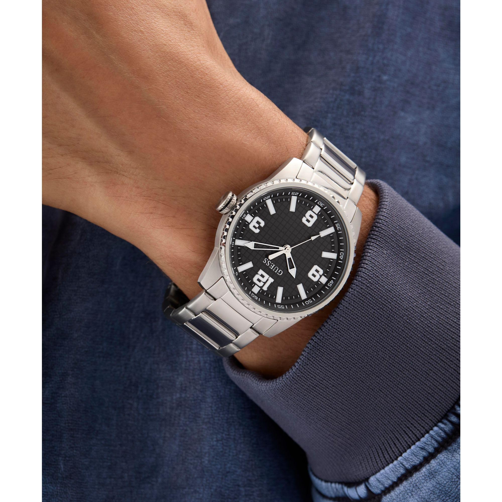 Guess Orologio Analogico al Quarzo Uomo con Cinturino in Acciaio Inossidabile GW0889G1