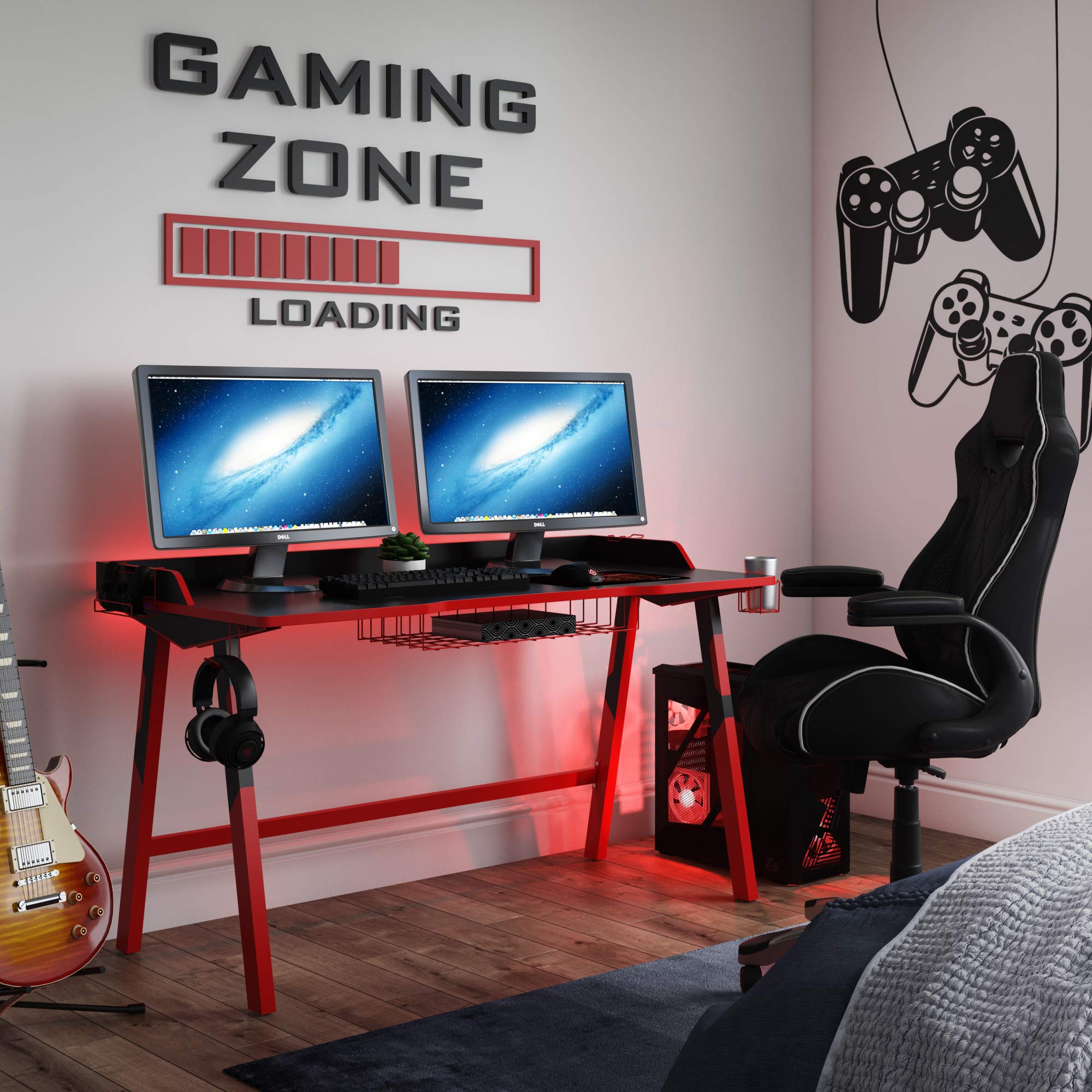 Alphason Fuego Gaming Desk, 65x137x81cm (DxWxH)