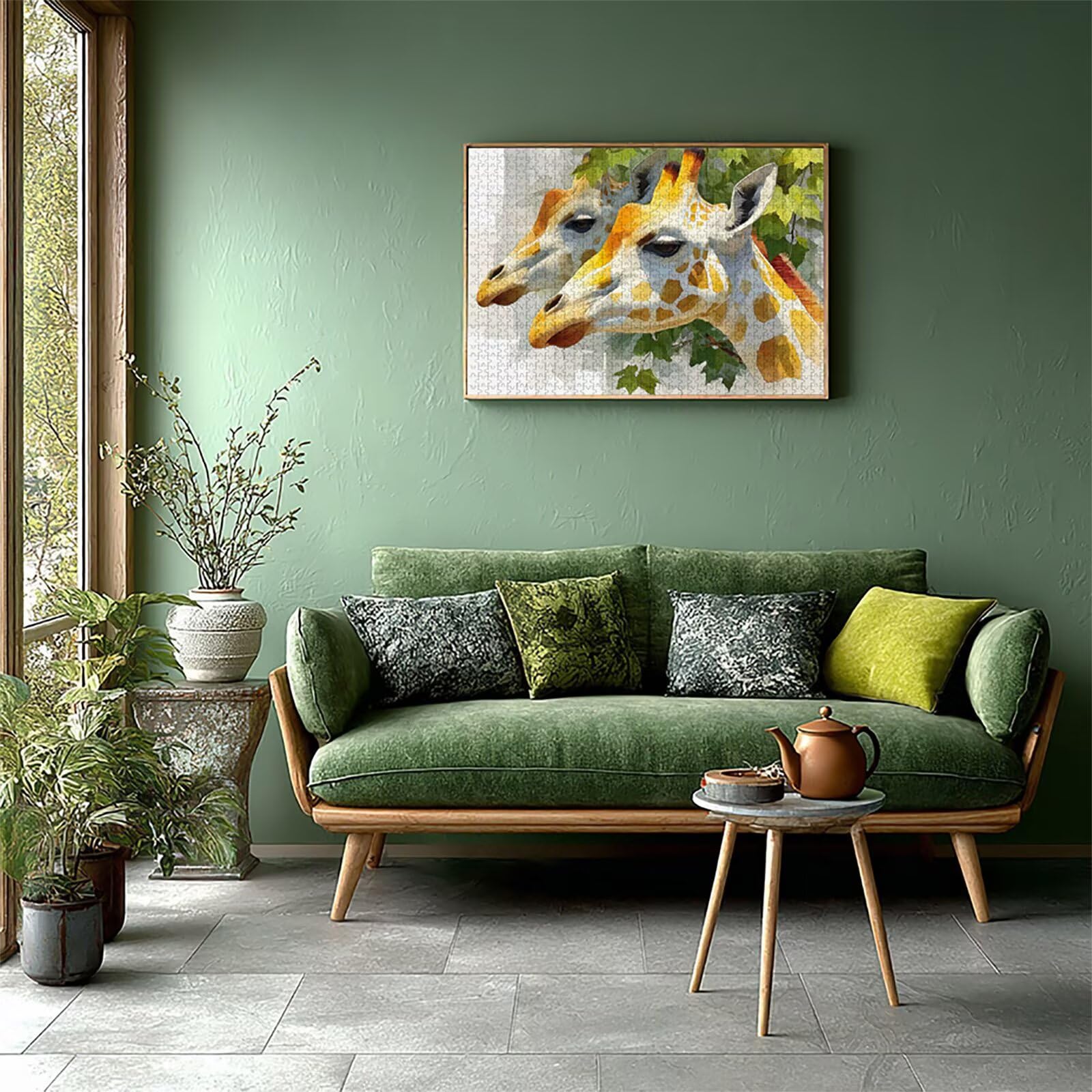 Liście puzzli 3000 sztuk dorosłych, drewniane puzzle żyrafa z pudełkiem 122 x 81 cm, pomysł na prezent dla mężczyzn i kobiet, zabawa dla dorosłych, do gier rodzinnych, gier wyzwań, wykwintne pudełko