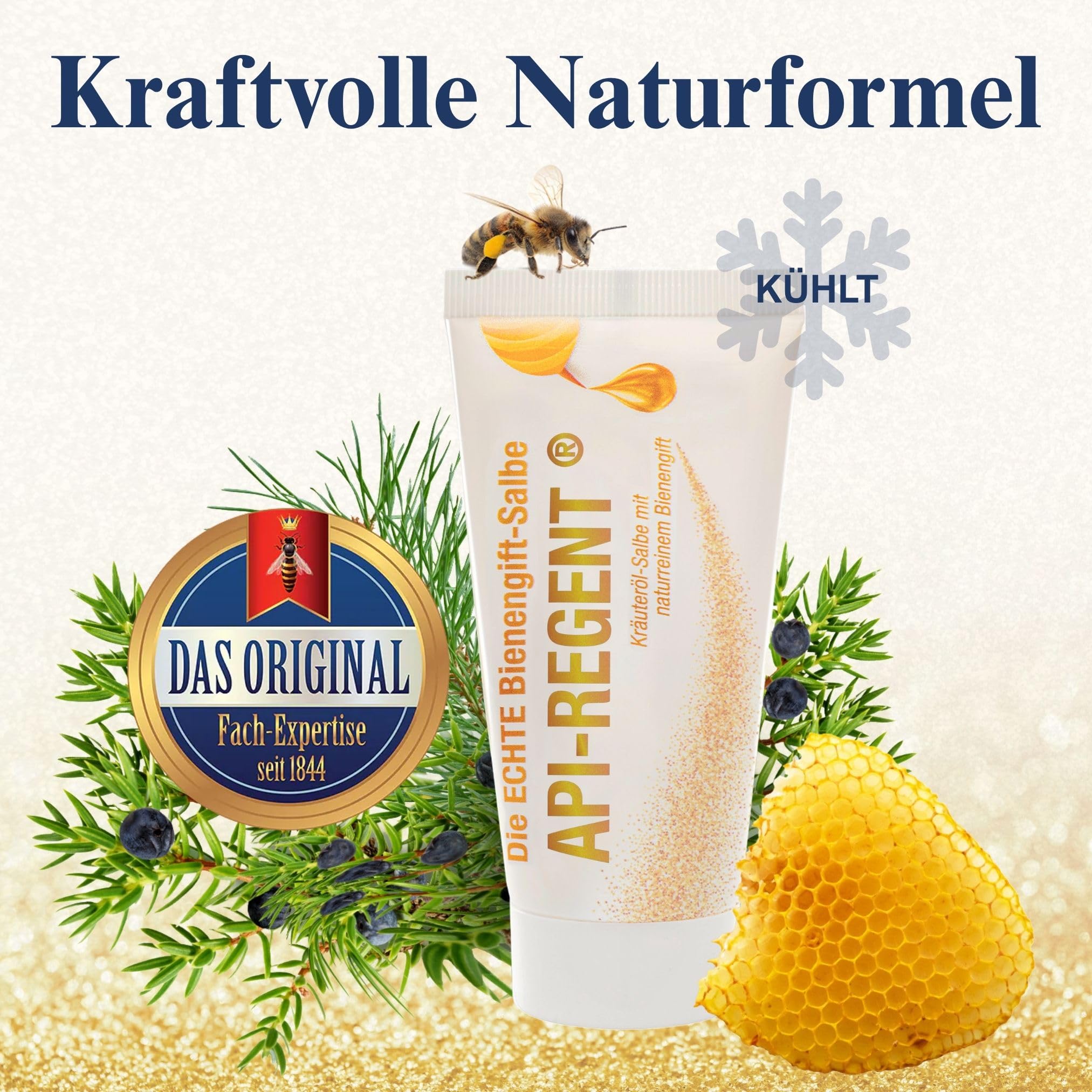 Die ECHTE Bienengiftsalbe – API-REGENT – naturreines Bienengift & ätherische Öle – kühlende Pflege für Muskeln & Gelenke – Seit 1844 – das Original aus Deutschland – ohne Konservierungsstoffe – 50 ml