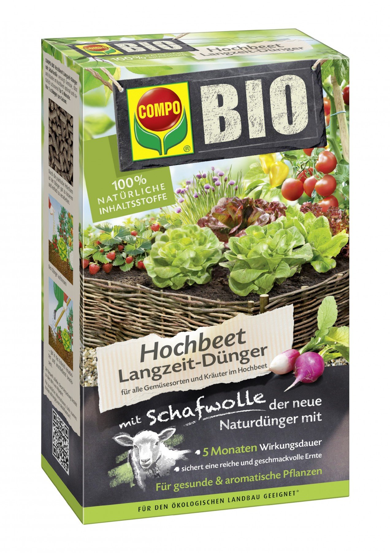 Compo Bio Hochbeet Langzeit-Dünger mit Schafwolle 750g