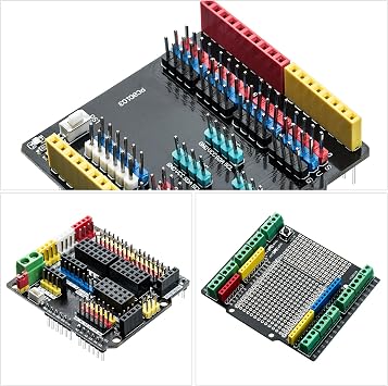 CQRobot 2.54 mm Pitch 4-Pin / 5-Pin / 6-Pin / 8-Pin / 10-Pin Colorful Stackable Stacking Pin PCB Vertical Header Kit. Application to DIY Prototyping Electronic Projects.