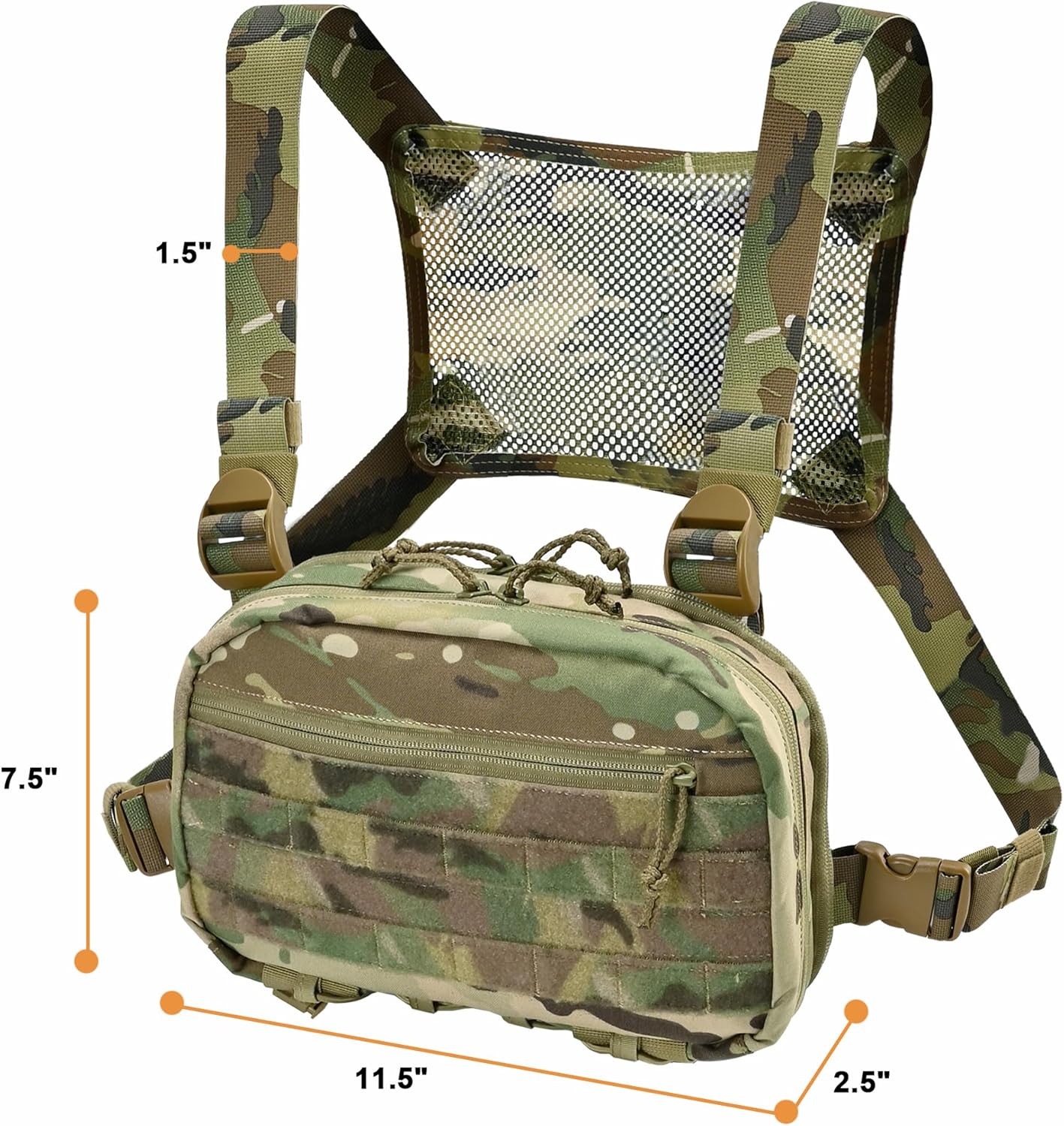 Chest Rig with Concealed Pistol Holster, Chest Bag for Men,Molle EDC Tactical Vest Chest Pack for Running Outdoor - Image 2