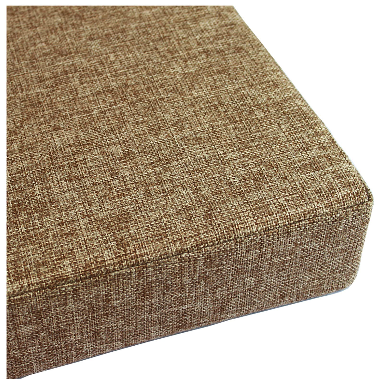 Cuscino lungo per panca o divano, cuscino per panca a 2 o 3 posti, per interni ed esterni, spessore 10 cm, 20 colori e 20 misure, marrone 60 x 35 x 10 cm,