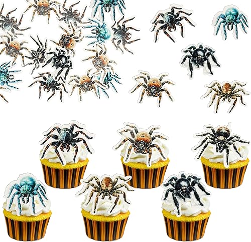 Miniatura 47 de 24 piezas de decoración para cupcakes Baby Boo con purpurina negra espeluznante y espeluznante para cupcakes de fantasmas para Halloween, baby