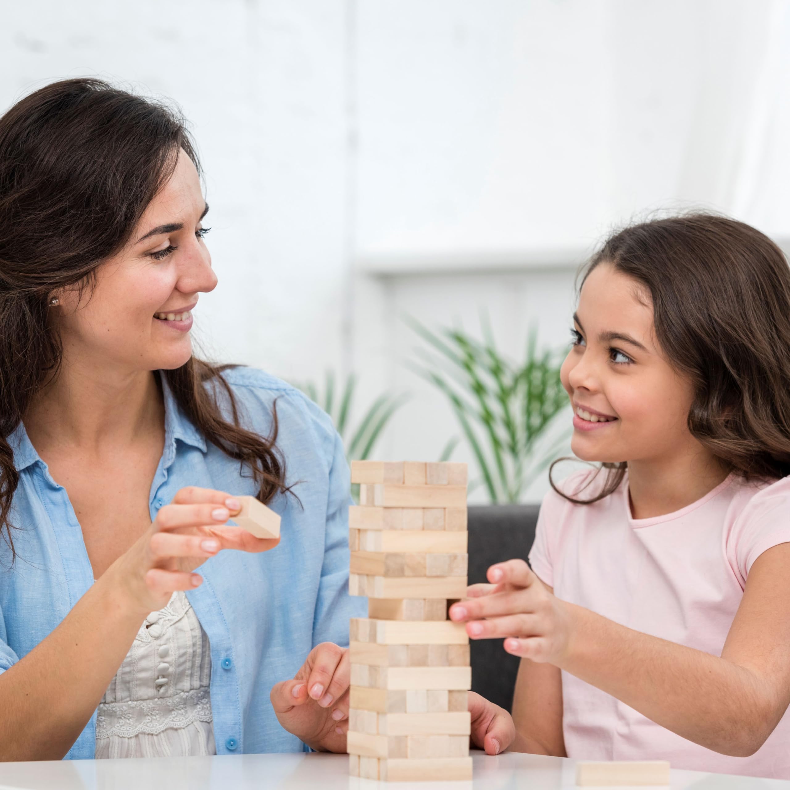 Toyaffair Stacking Tower – 54 Wooden Pieces, Classic Stacking & Balance Game for Kids & Adults, Fun for Family, Parties & Group Entertainment 1