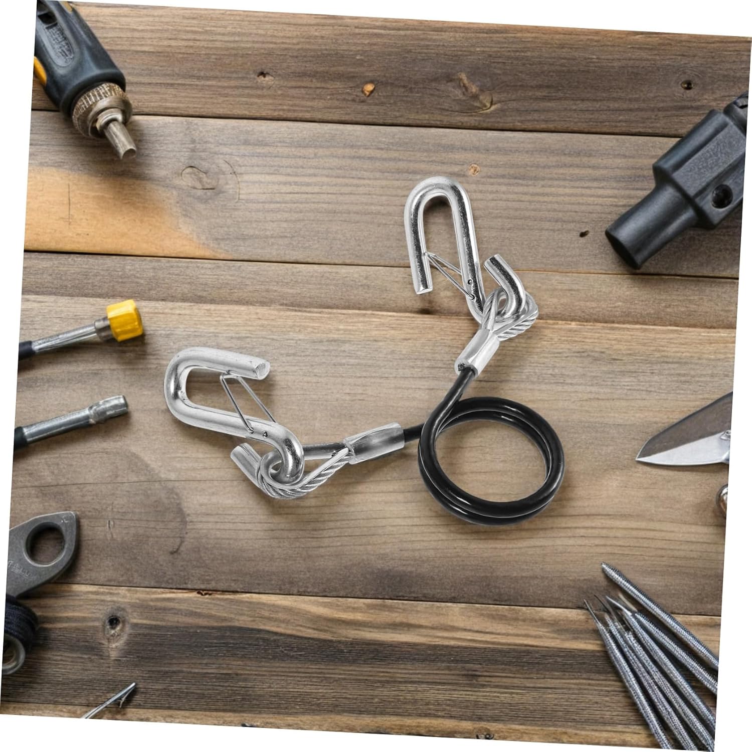 Trailer Safety Cable Break Strength 2pcs with Snap Hooks, 3500 Lbs