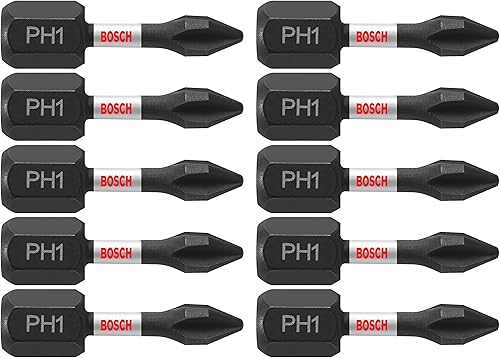 BOSCH ITPH1102 - Paquete de 2 unidades de 1 pulgada. Phillips #1 Impact Tough Destornillador Brocas de Inserción