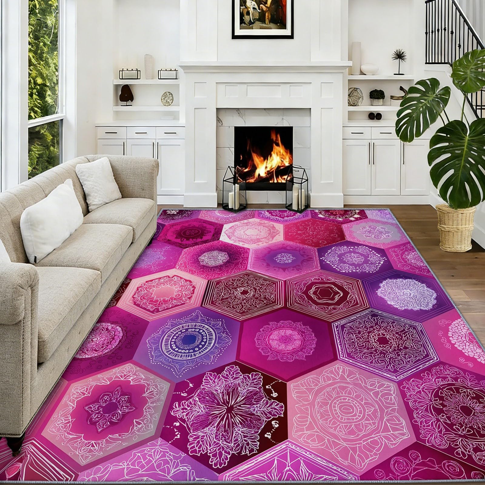 Tapis poils courts anti-glisse lavable pour éliminer les taches