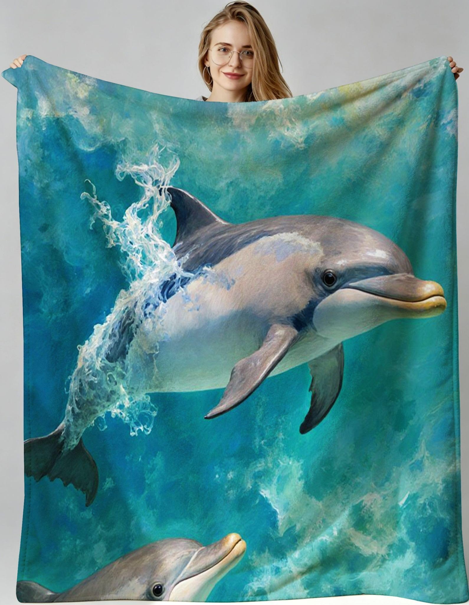 Couverture dauphin bleu 3D pour des soirées douillettes en famille
