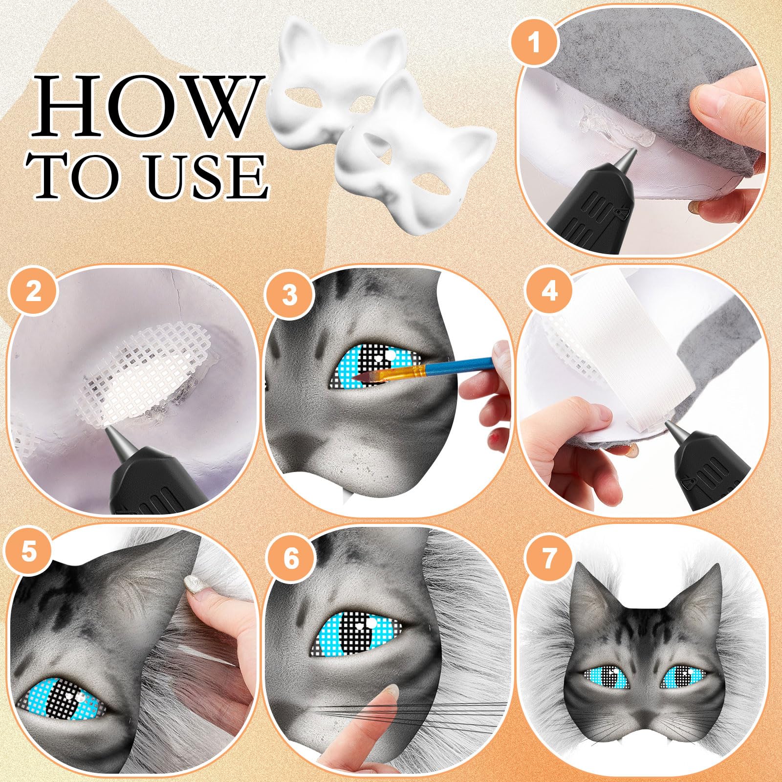 Máscara Therian De Fieltro, Kit De Inicio De Máscara De Gato | Envío gratis