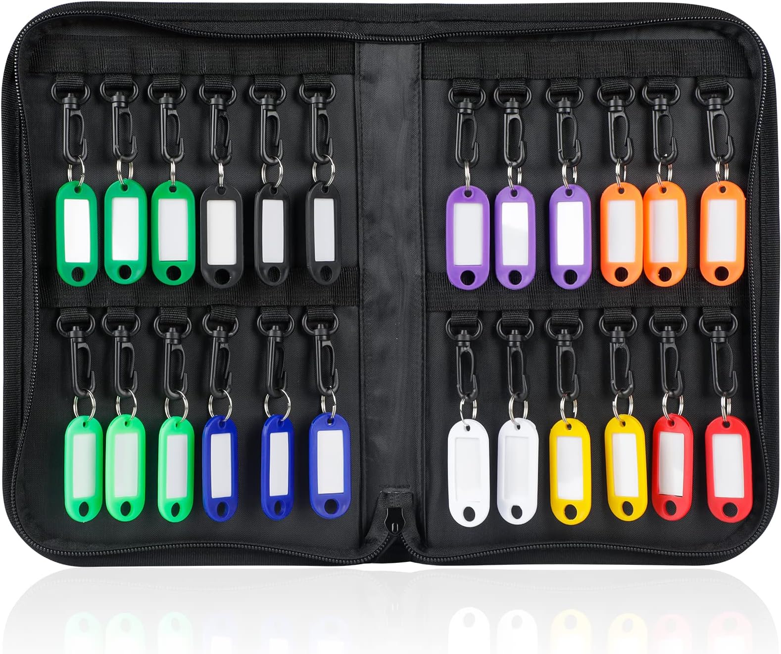 Uniclife Zippered Key Case Organizer Waterproof and Fireproof Key Binder with 24 Hooks and Tags Portable Key Storage Book for Offices Real Estate Agencies Hotels and Rental Management