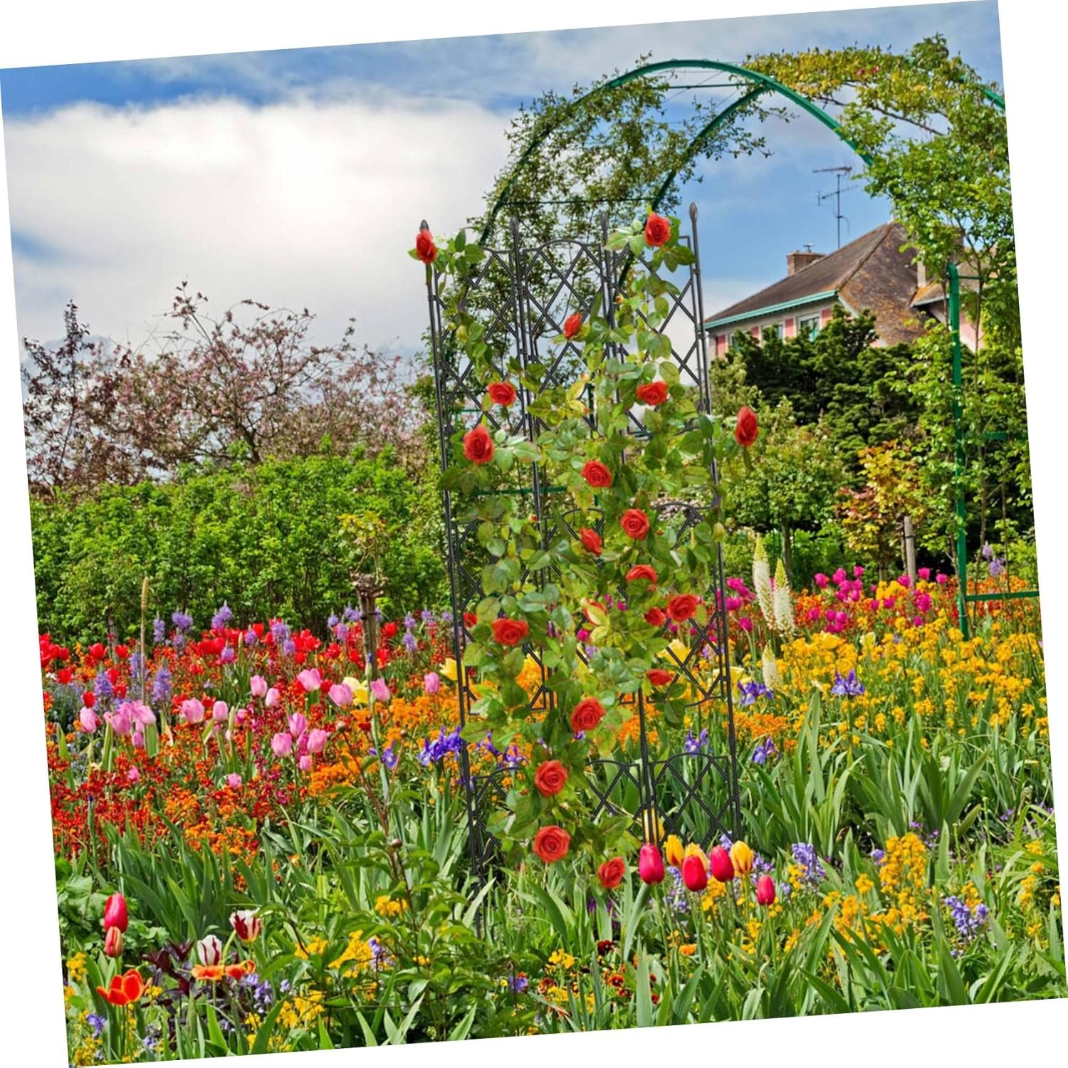 Generic Garden Trellis Climbing Plant Support Stand for Indoor and Outdoor Vine Plants Frame with Height Gardening Accessory for Healthy Growth and Vertical Garden Maintenance