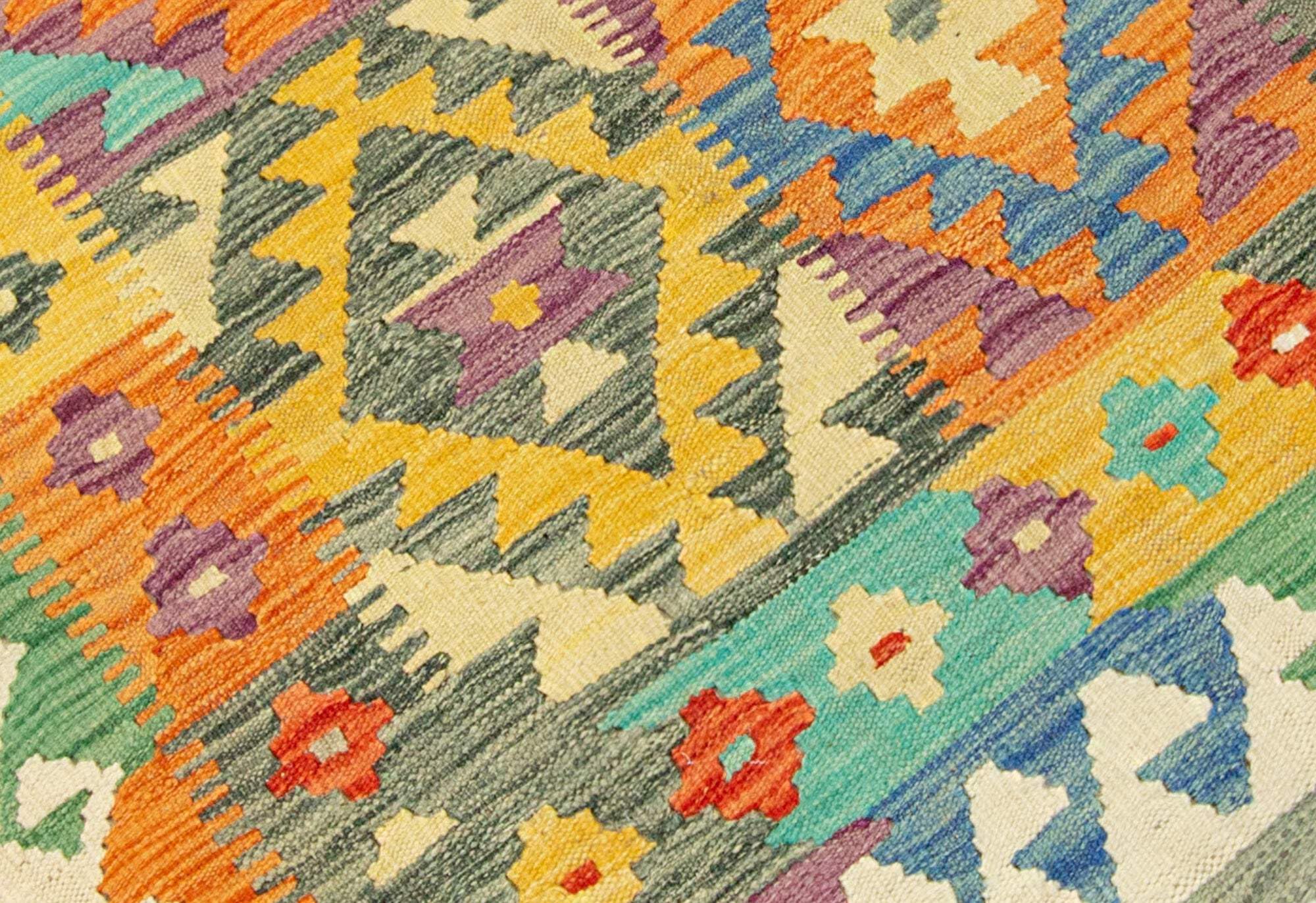 Tapis Kilim 100 % laine 148 x 101 cm, fait à la main, pièce unique style Herat Boho multicolore, tissu plat, tapis d'entrée et chambre