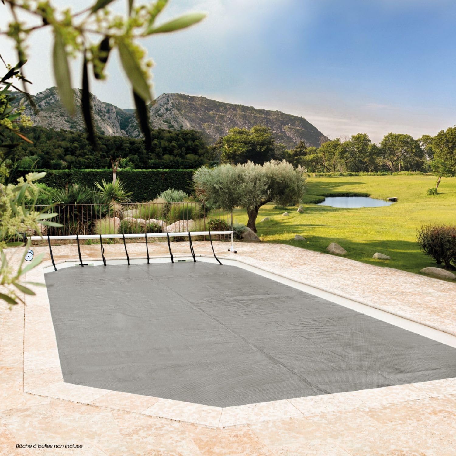 Linxor - Enrouleur de bâche à Bulles pour Piscine Extensible de 1 m à 6 m + Système d'attache