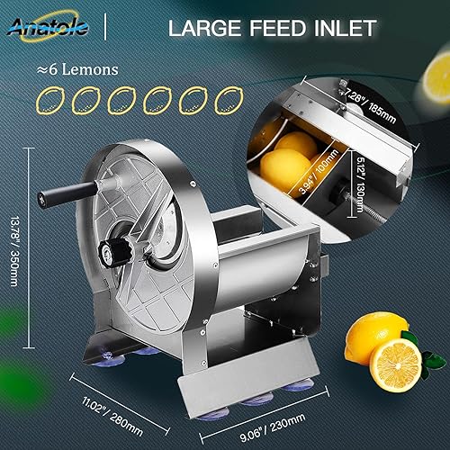 Miniatura 3 de Anatole Cortador de verduras comercial de acero inoxidable para tomate, cebolla, patata, lima, 0-0.5 pulgadas de grosor, cortador de frutas manual