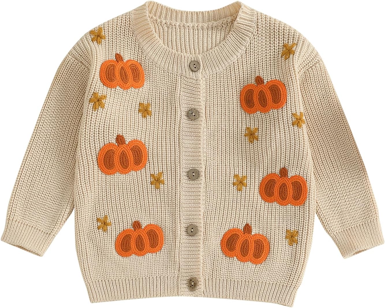 Toddler Baby Halloween Sweater Cardigan Girl Boy Button Down Pumpkin Chunky Knit Knitwear Infant Fall Winter Clothes