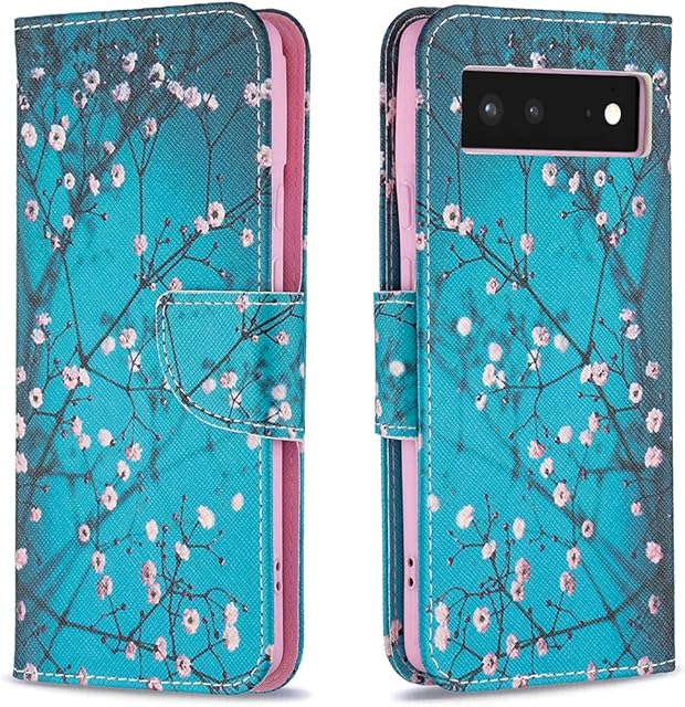 Google Pixel 6A Case Shockproof Slim PU Leather Flip Pouch Wallet Phone Silicone Cover with Magnetic Stand Card Holder Slot Protective Smartphone Cases for Google Pixel 6A Kapok