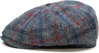 Sterkowski Shelby | 100% Harris Tweed Newsboy Cap for Men | 8 Panel Peaky Style Hat