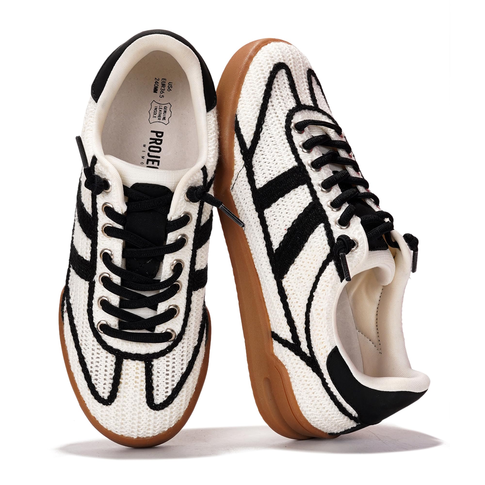 Project Cloud Genuine Leather Casual Sneakers for Women - Memory Foam Insoles Lace-Up Womens Shoes & Lightweight Women's Fashion Sneakers - Non-Slip