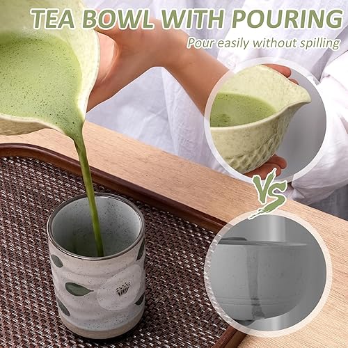 Miniatura 5 de Joyscale Juego de batidor de matcha, juego de batidor y cuenco, juego de 8 piezas de té Matcha, 16 onzas, juego de kit de matcha verde macha con