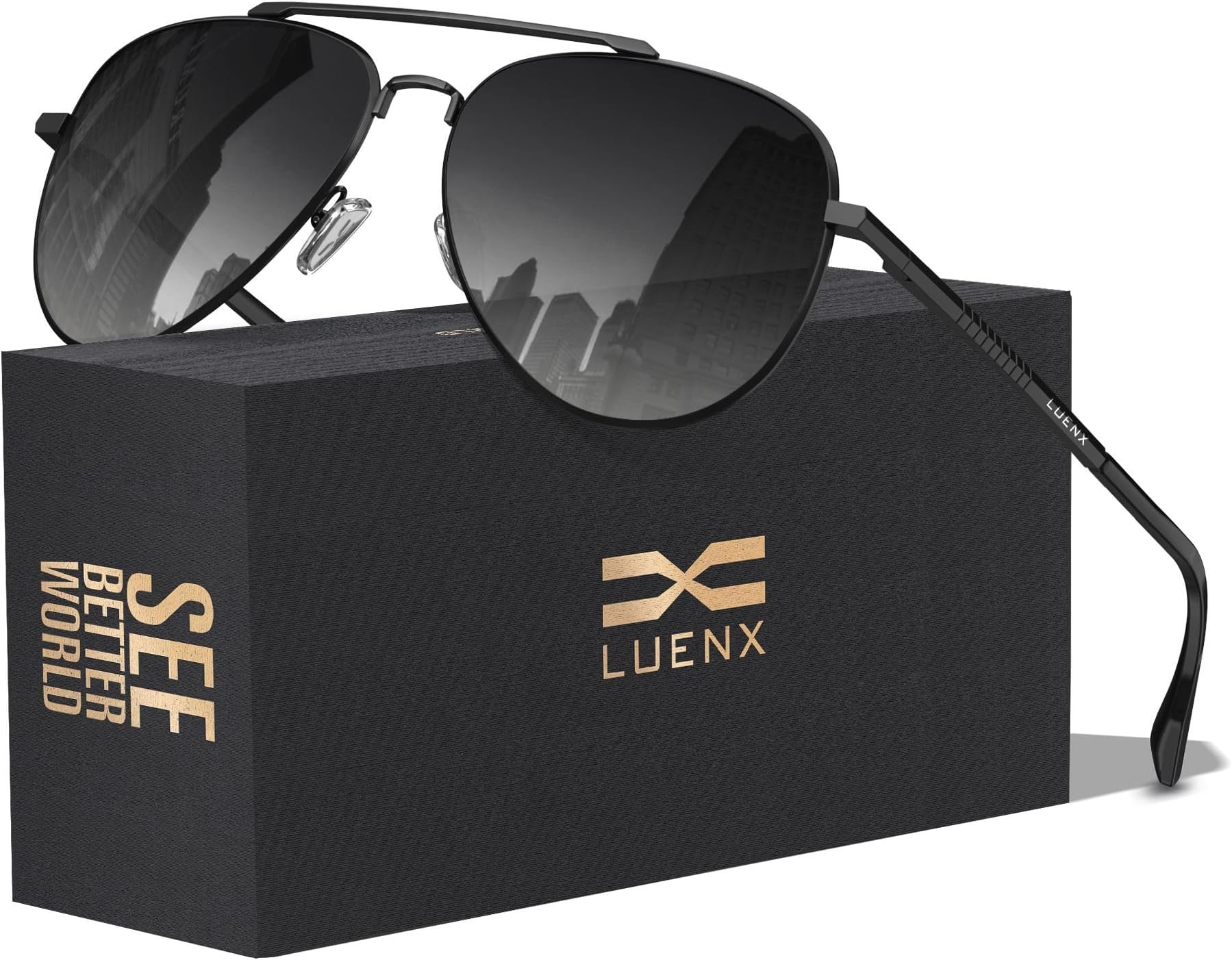 Aviator Sunglasses for Men Women Polarized Driving Classic Shades - UV 400 Protection with Accessories