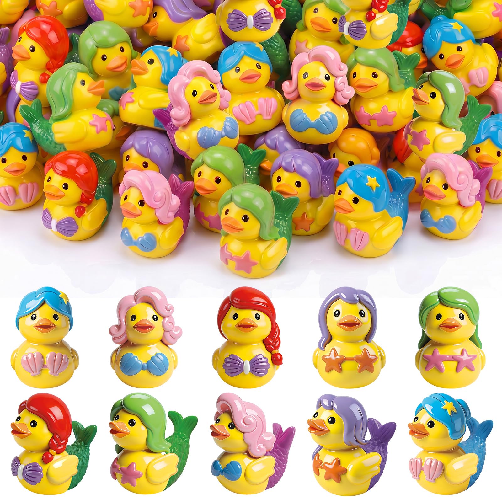 Novabright 100 Pcs Mini Resin Mermaid Ducks Tiny Resin Small - dollhouse accessories | Mubboo