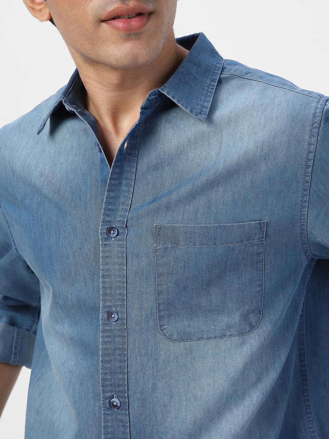 81ITwChQLcL._SL1440_ Urbano Fashion Men's Full Sleeve Regular Fit Casual Denim Shirt