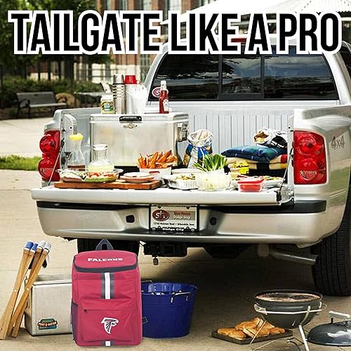 Miniatura 6 de Atlanta Falcons 36 Can NFL - Mochila hielera portátil de lados suaves - Bolsa aislada con capacidad para 36 latas, más una botella de vino o botella
