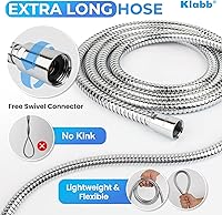 Vista 3 de Klabb Soporte de cabezal de ducha de mano ajustable y manguera de 79 pulgadas, soporte de ABS premium, bola de latón giratoria de 360 grados y cinta